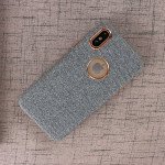 Wholesale iPhone X (Ten) Wool Style Armor Hybrid Case (Gray)